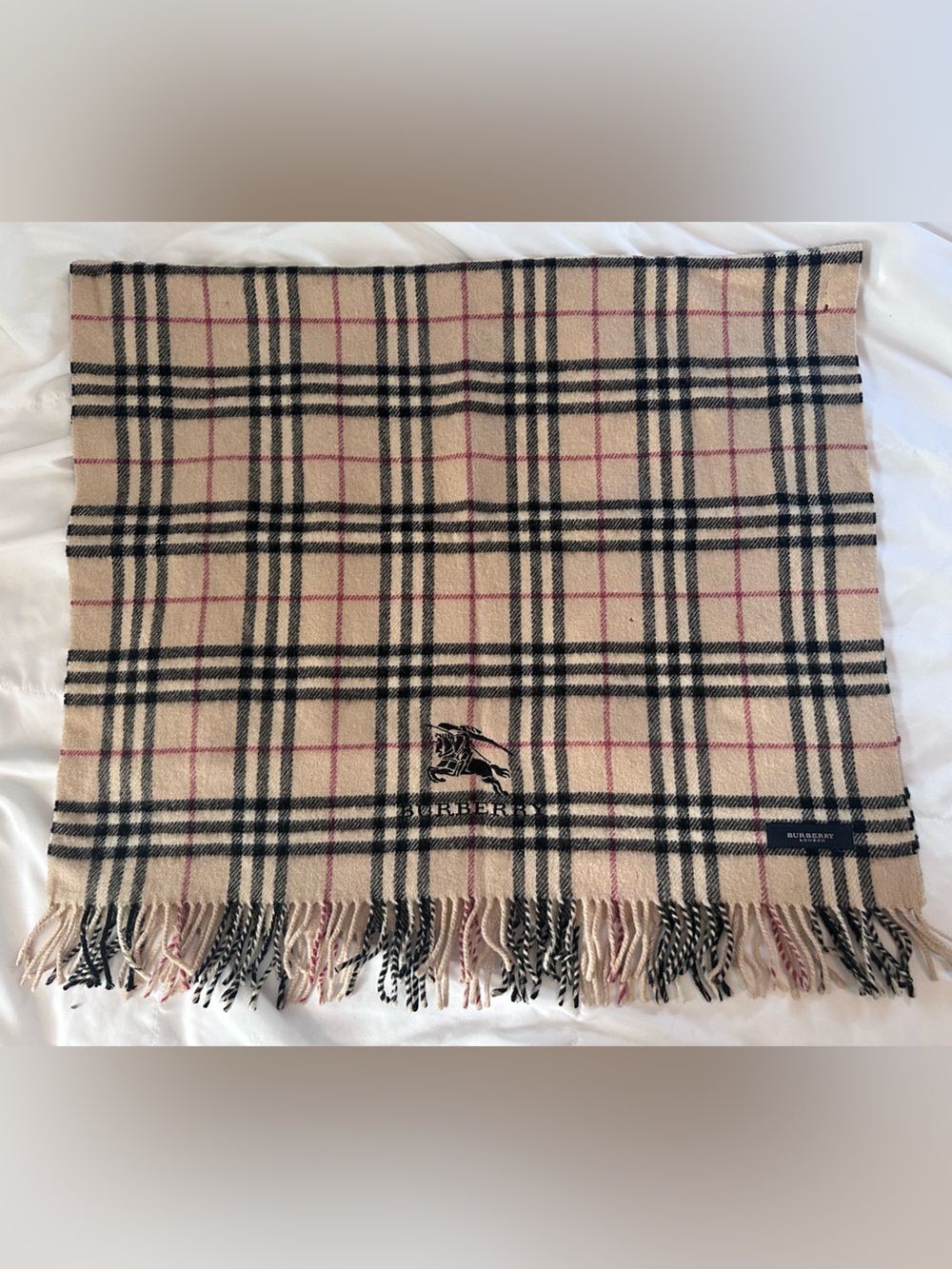 Burberry Beige, Black & Pink Classic Check Scarf - Picture 2 of 6